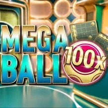 Mega Ball 100x game by Evolution – logo hosted on Ivibet